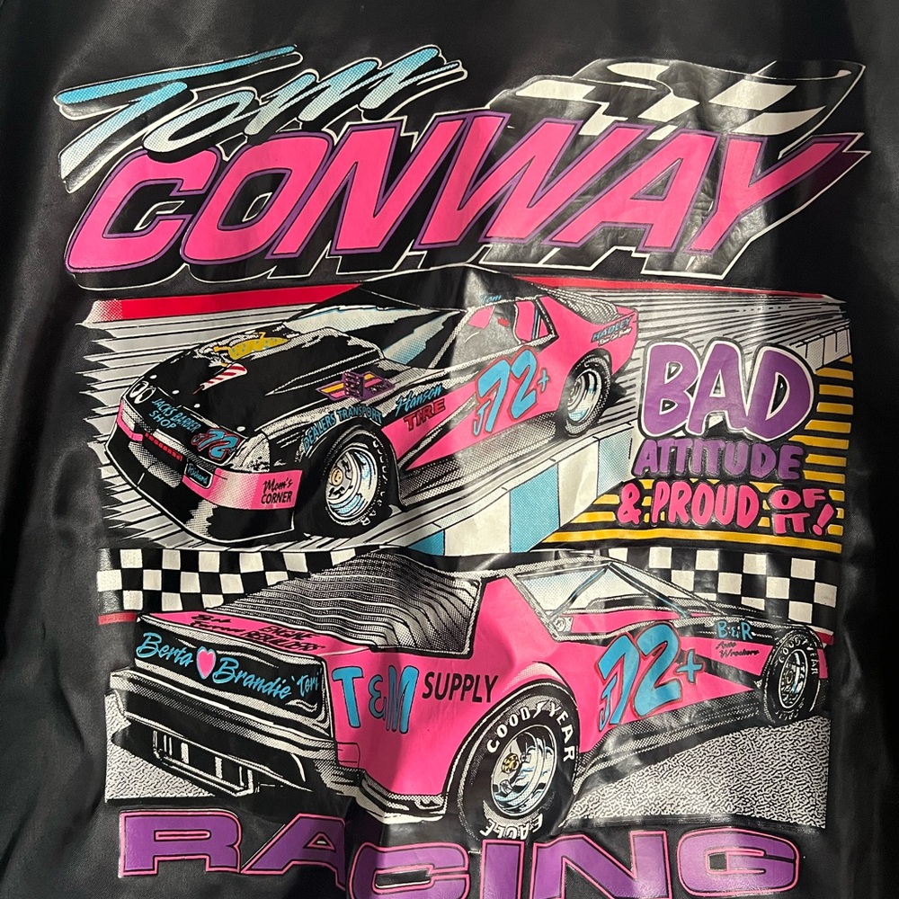 Black Racing Jacket with Graphic Design - Picture 4 of 7